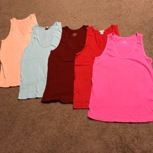 Lot of 5 J Crew Vintage Cotton Tanks